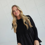 Kitt Poplin Top - Black