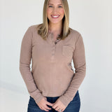 Take A Hint Ribbed Knit Top - Taupe *CM