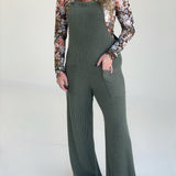 Olivia Ribbed Jumpsuit - Olive