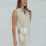 Flower Power Mini Dress - Taupe