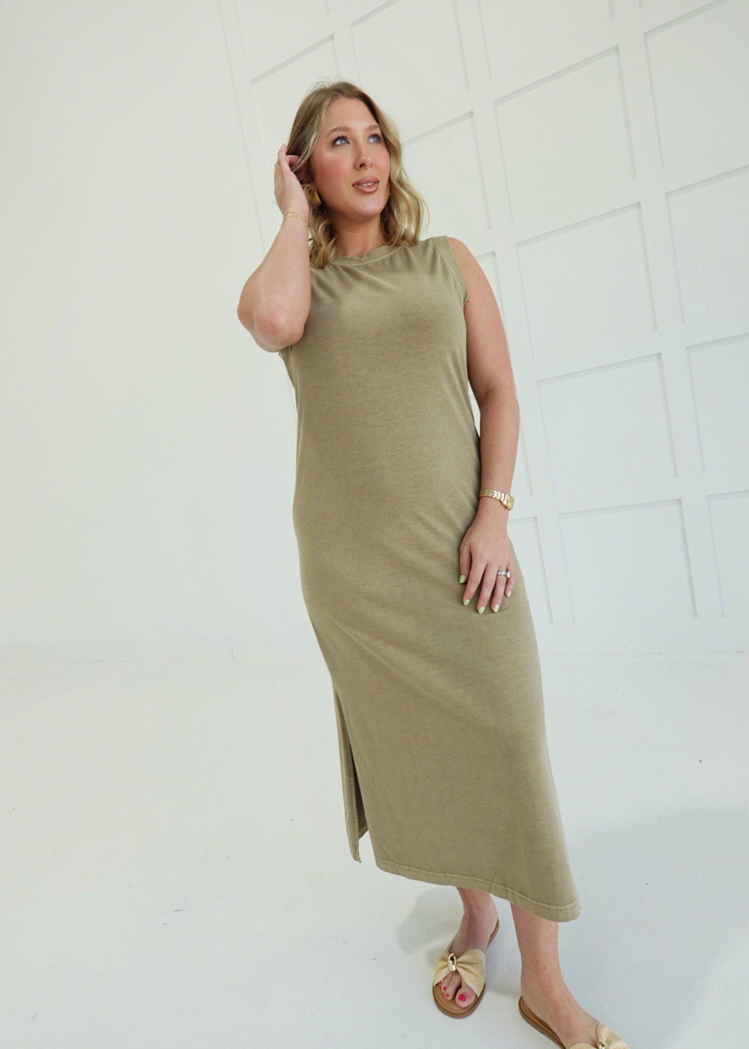 Yes Day Midi Shirt Dress - Mocha