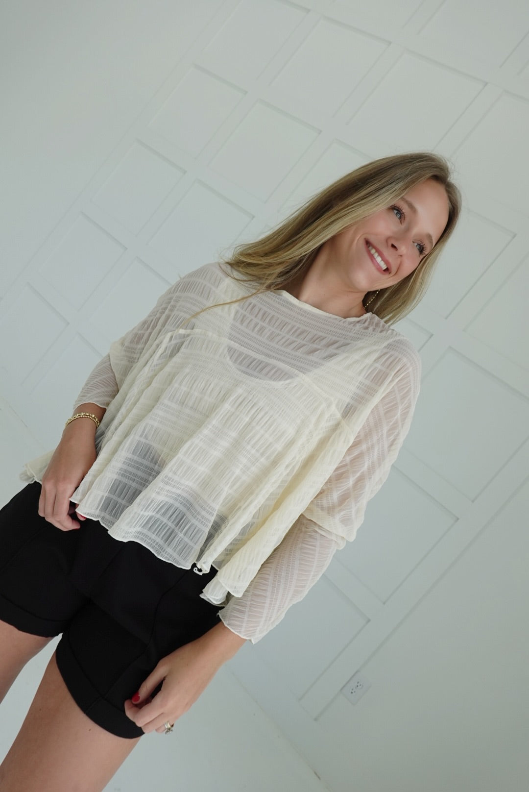 ★COURONNE★ Fluffy pop adjustable webbing strap_RCAAX23215B Juniper Cape Top – West of Fifty Five