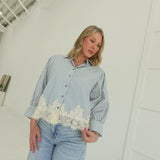 Lois Lace Top - Chambray