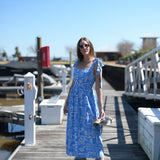 Staying Centered Midi Dress - Blue