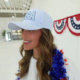 Pinstripe Trucker Hat - USA Patch
