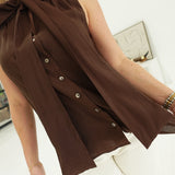 Hideaway Scarf Blouse - Brown