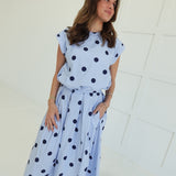 Frenchie Skirt Set - Blue