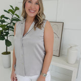 Laken Sleeveless Blouse - Dove