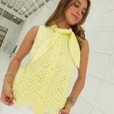 Alba Eyelet Top - Lemon