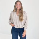 Slow Day Slouchy Top - Taupe