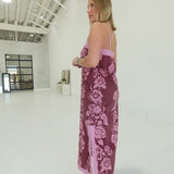 Mocha Meadow Midi Dress - Burgundy