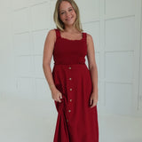Tables Turned Midi Dress - Crimson
