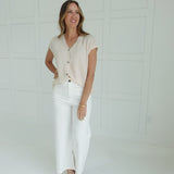 Midsummers Cardigan Top - Khaki