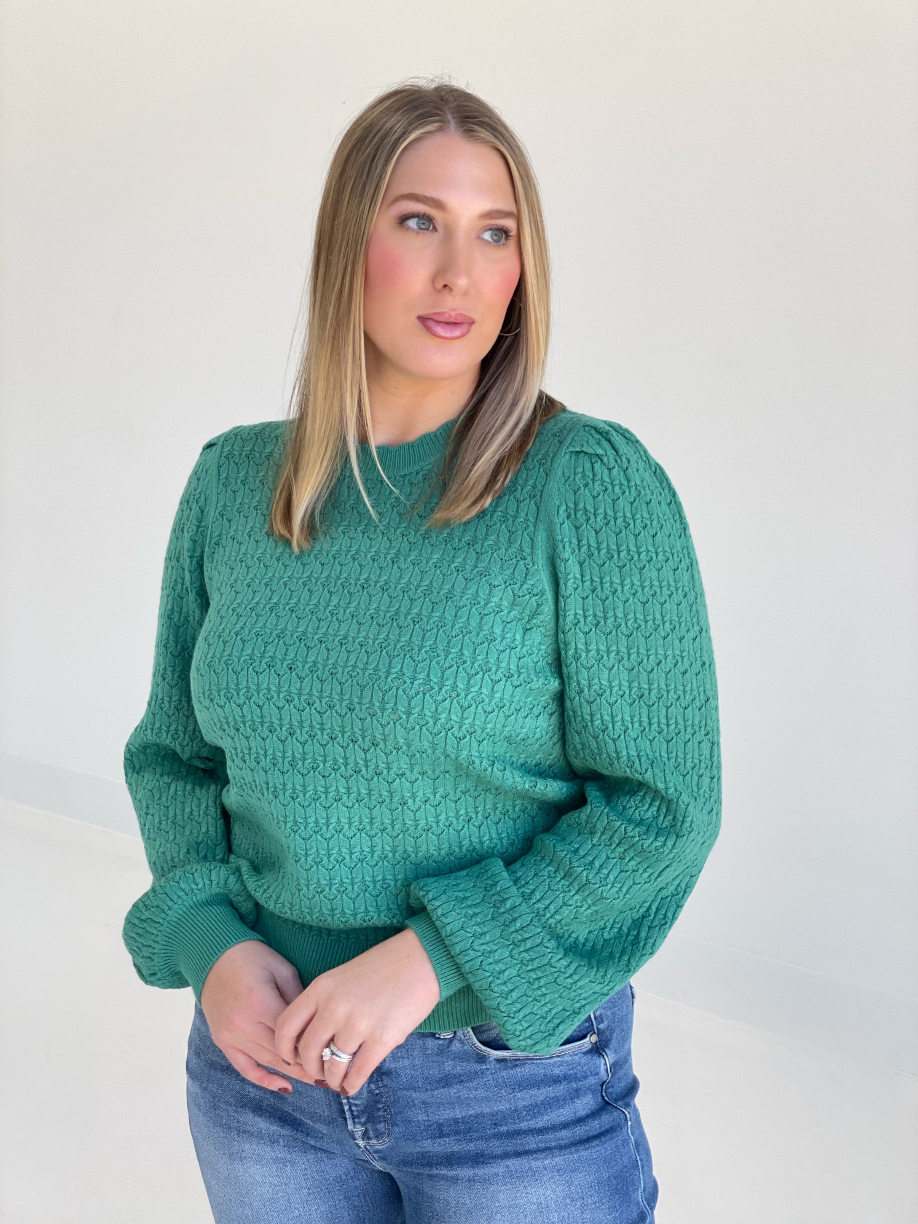 Make Your Point Sweater - Sea Green