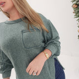 Drew Pocketed Sweater - Ash Jade