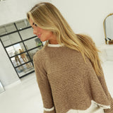 Knitty Contrast Sweater - Khaki