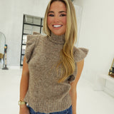Ramsey Ruffled Sweater - Taupe