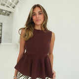 Romy Sweater Top - Brown