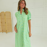 MidWay Midi Dress - Green Mix
