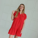 Cherishing Gauze Dress - Red