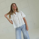 Whimsical Eyelet Blouse - White