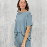 Waverly Ribbed Set - Blue Grey