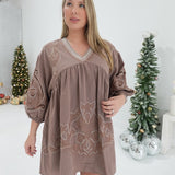 Cherish This Mini Dress - Mocha