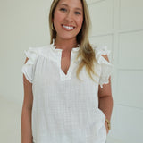 Felina Ruffle Top - Off White