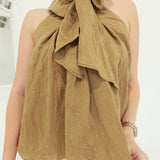 Sandler Scarf Blouse - Mocha