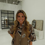 Billie Floral Blouse - Taupe