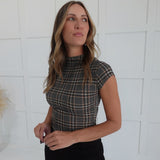 Plaid Layering Top - Grey