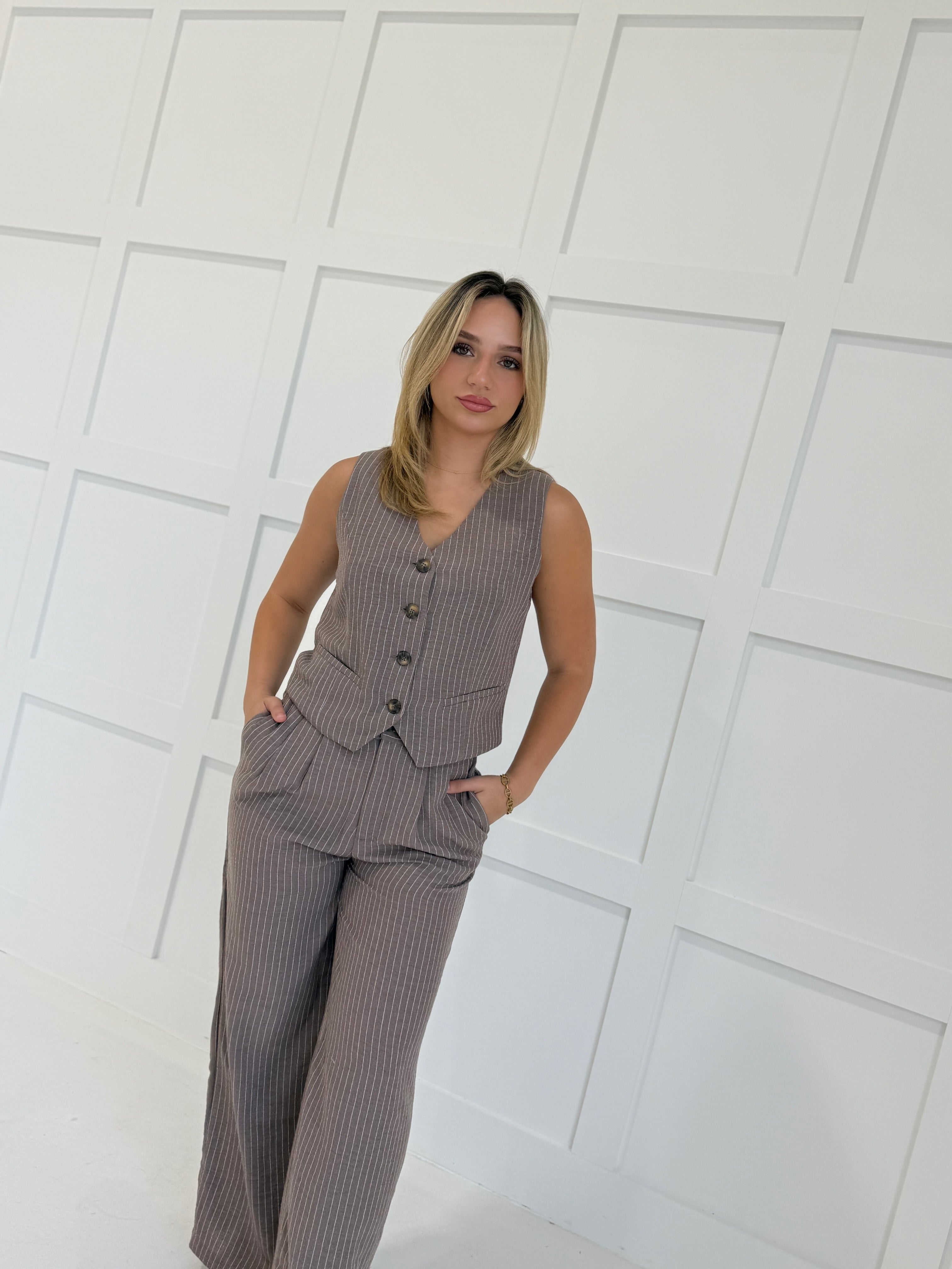Wallstreet Pant Set - Brown