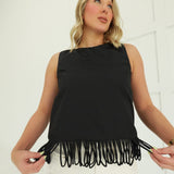 Fringe of Mine Top - Black