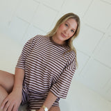 Drew Striped Set - Pink/Brown