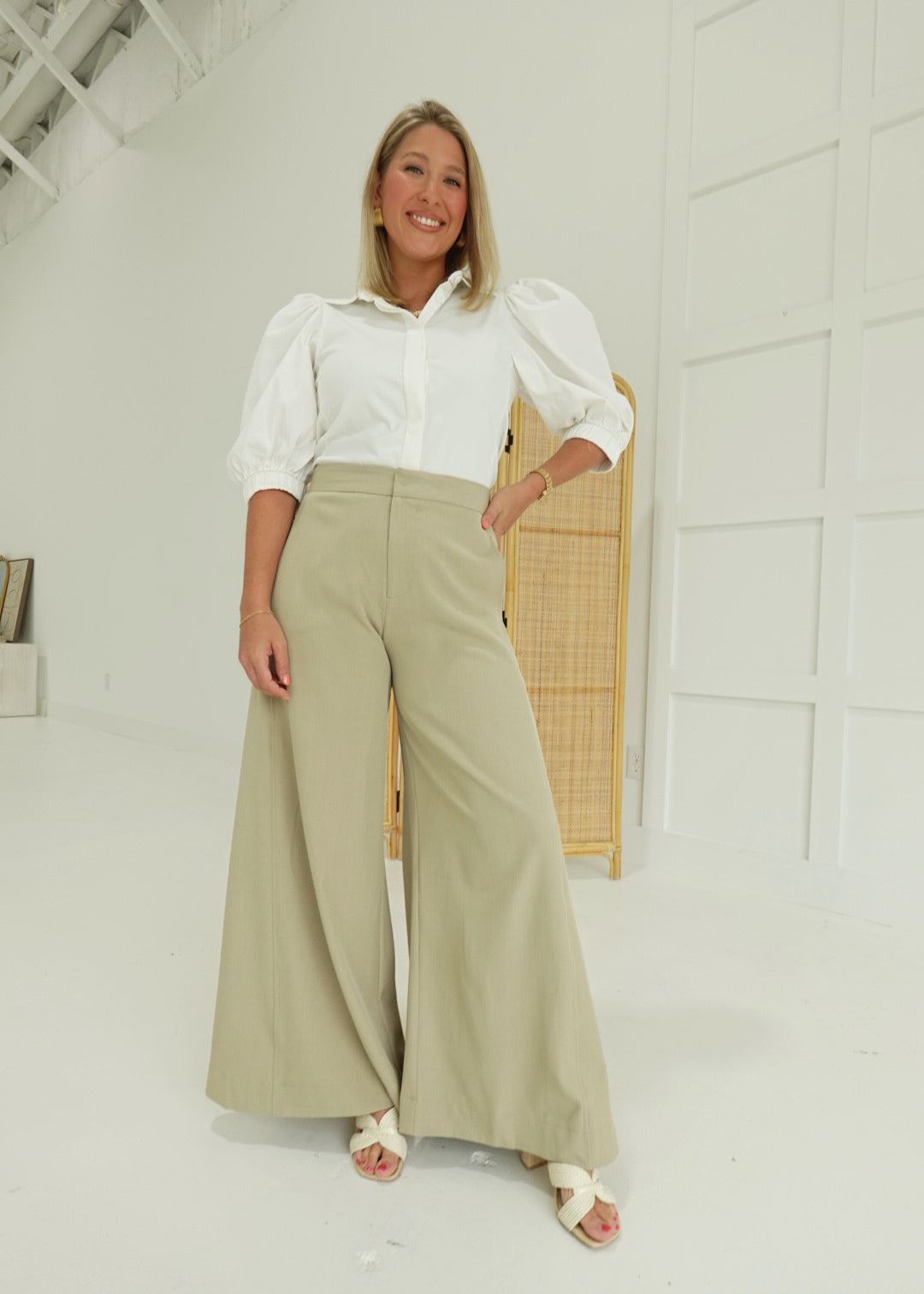 Palazzo Party Pants - Taupe