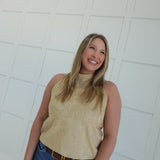 Selma Suede Top - Sand