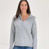 Truce Half Zip Sweater - H Grey