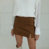 Suede Ways Skort - Camel