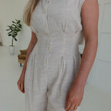 Leland Linen Jumpsuit - Taupe