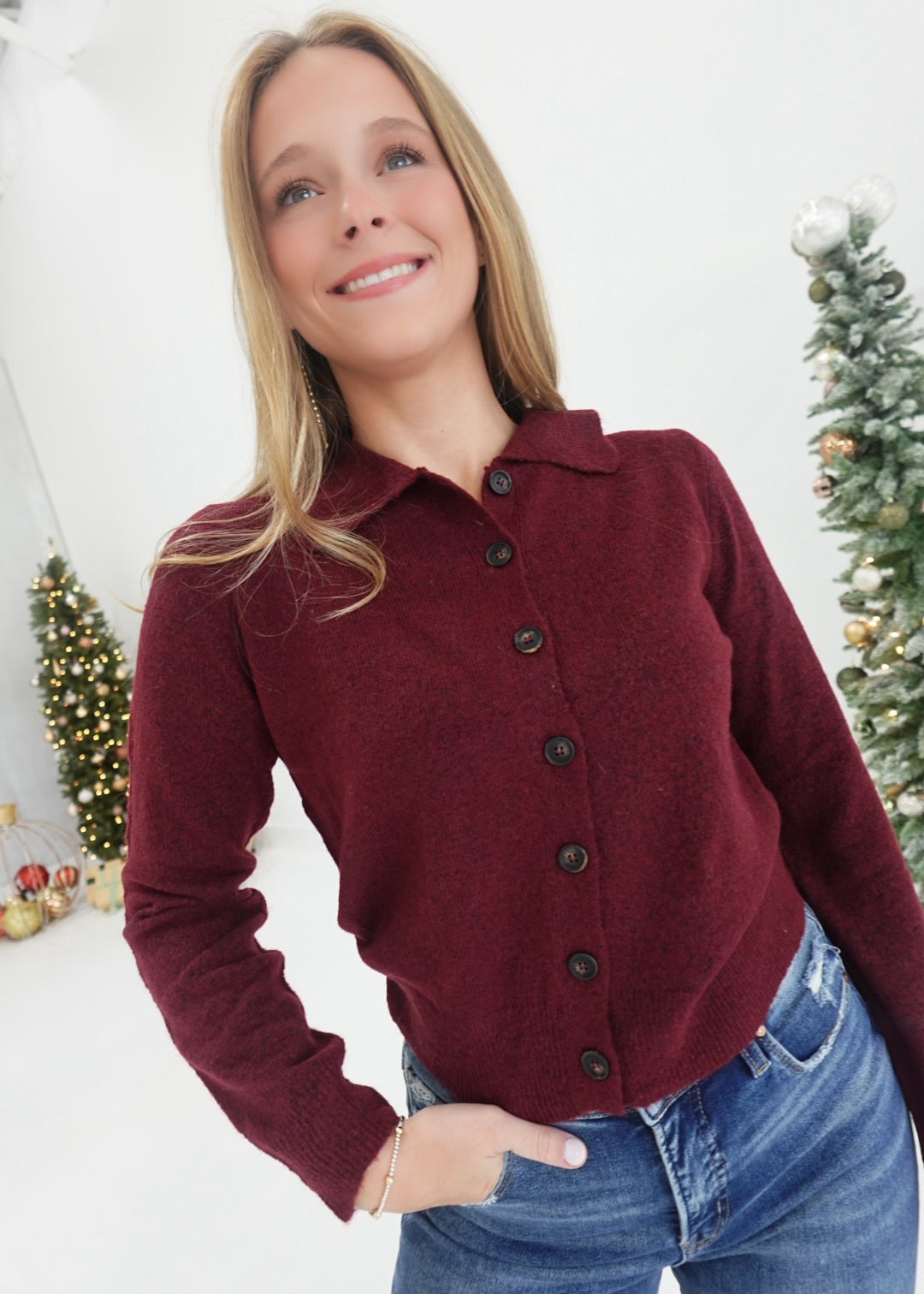My Favorites Cardigan - Deep Red