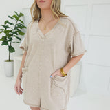 Easy Way Out Romper - Taupe