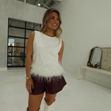 Raina Feathered Top - White