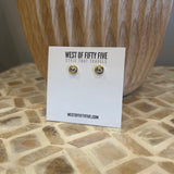 Mini Heart Coin Studs - Gold