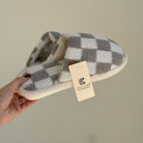 Checkered Slippers  - Grey