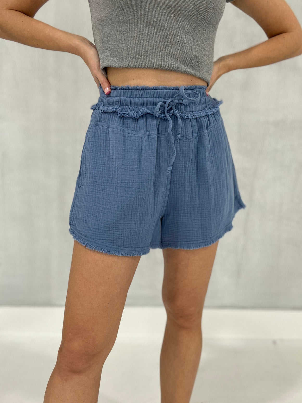 Laying Low Gauze Shorts - Blue