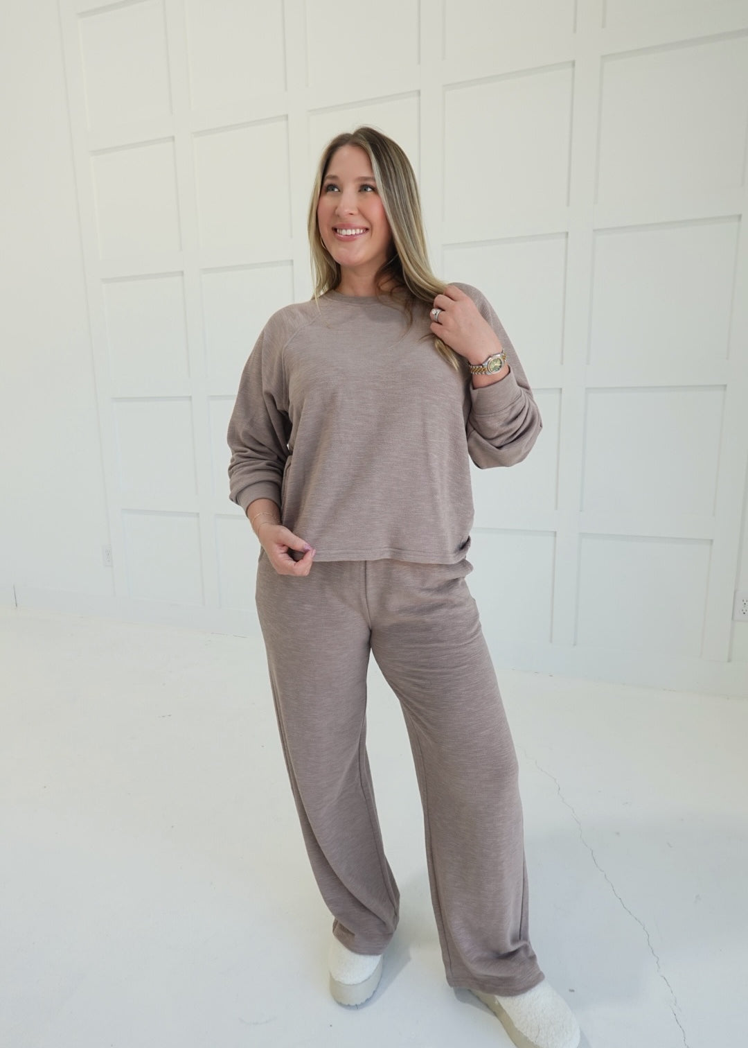 Slub Knit Lounger Set - Cocoa
