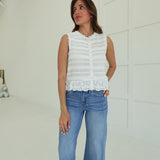 Chassie Shirred Top - White