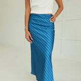 Fashionable Funky Midi Skirt - Green/Blue