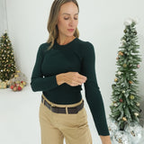 The Crew Ribbed Top - Hunter Green