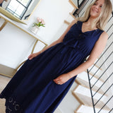 Picnic Behavior Midi Dress - Navy